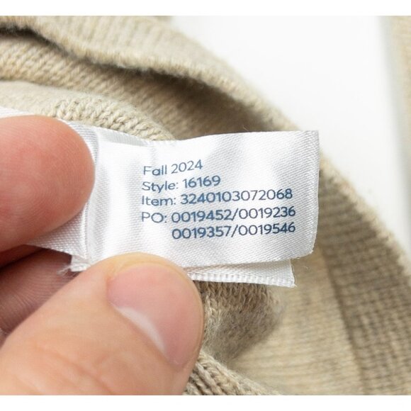 Marine Layer Striped Sweater Men's Medium Beige Blue Merino Wool Blend Collared - Picture 9 of 14